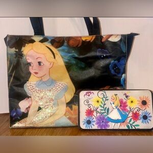 Alice in Wonderland Pair: Vintage Disney Purse & Buckle-Down Hinged Wallet!